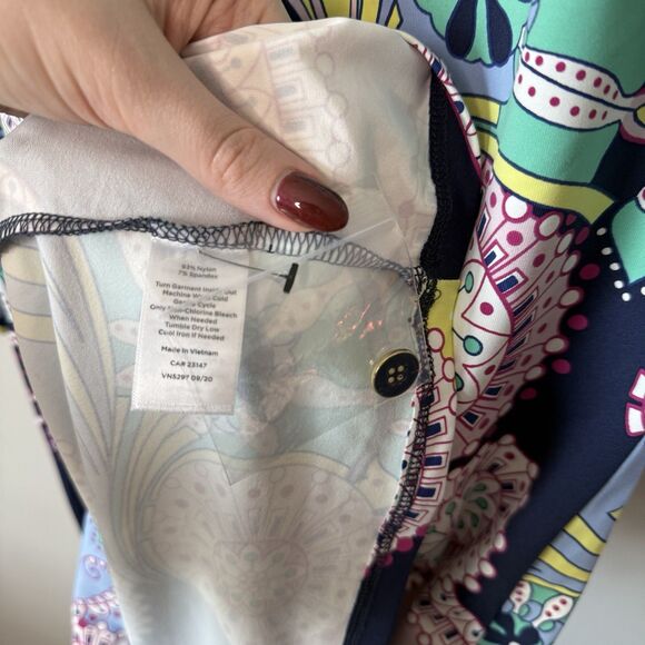 Talbots NWOT Jersey Shift Dress Multicolor 3/4 Sleeves Paisley Print Size XS - Picture 5 of 6